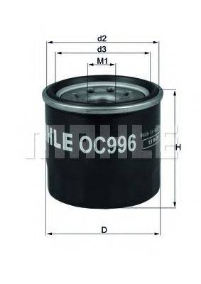 Масляний фільтр MAHLE ORIGINAL OC 996