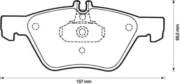 Комплект тормозных колодок, дисковый тормоз BENDIX 571876B