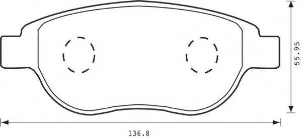 Комплект гальмівних колодок, дискове гальмо BENDIX 573031B