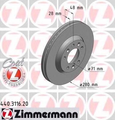 Тормозной диск ZIMMERMANN 440.3116.20