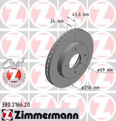 Тормозной диск ZIMMERMANN 380.2166.20